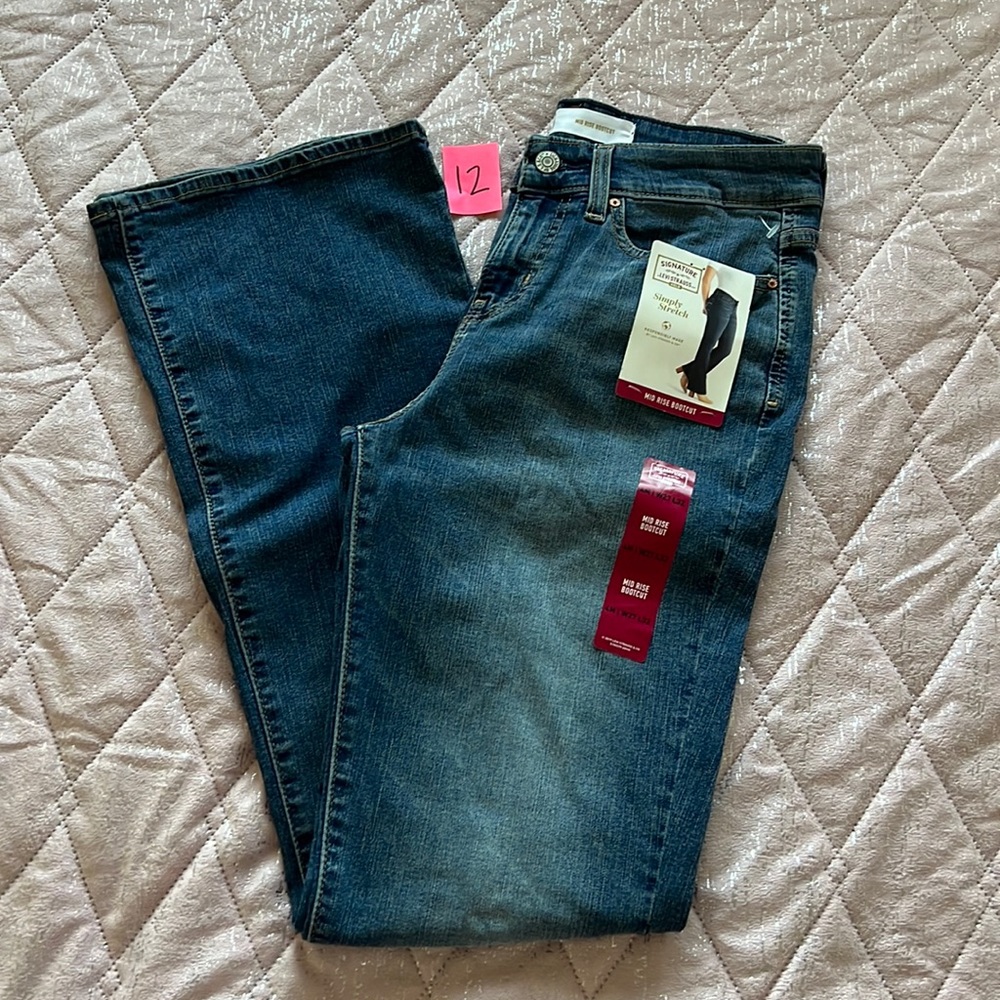 Mid rise boot cut jeans